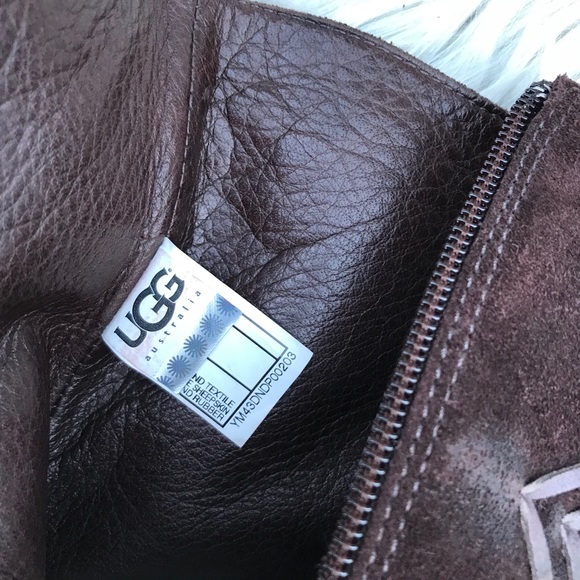 UGG Brown Suede Side Zip Ankle Boots - Picture 14 of 16